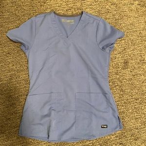 Grey’s Anatomy v-neck scrub top, Ceil blue, XS